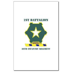 1B36IR - M01 - 02 - DUI - 1st Battalion - 36th Infantry Regiment with Text Mini Poster Print - Click Image to Close