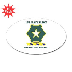 1B36IR - M01 - 01 - DUI - 1st Battalion - 36th Infantry Regiment with Text Sticker (Oval 10 pk) - Click Image to Close