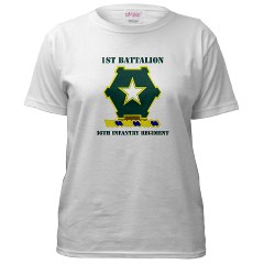 1B36IR - A01 - 04 - DUI - 1st Battalion - 36th Infantry Regiment with Text Women's T-Shirt