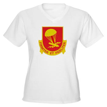 1B377FAR - A01 - 04 - DUI - 1st Bn - 377th FA Regt Women's V-Neck T-Shirt