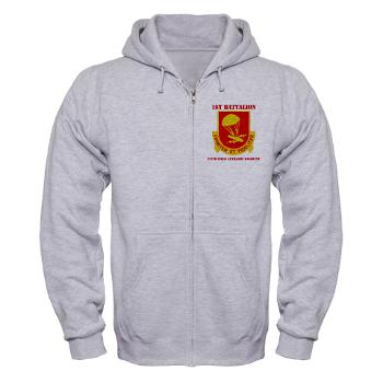 1B377FAR - A01 - 03 - DUI - 1st Bn - 377th FA Regt with Text Zip Hoodie - Click Image to Close