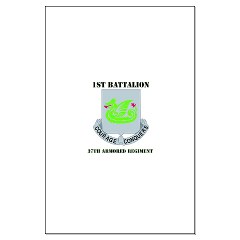 1B37AR - M01 - 02 - DUI - 1st Battalion - 37th Armor Regiment with Text Large Poster - Click Image to Close