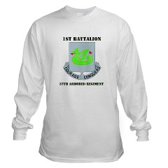 1B37AR - A01 - 03 - DUI - 1st Battalion - 37th Armor Regiment with Text Long Sleeve T-Shirt