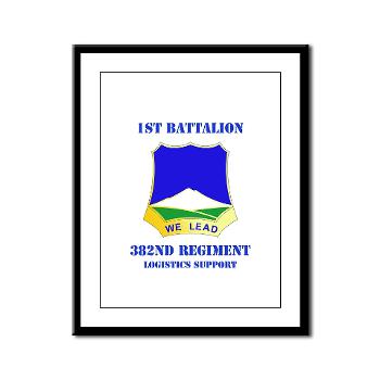 1B382RLSB - M01 - 02 - DUI - 1st Battalion - 382nd Regiment (LSB) with Text - Framed Panel Print - Click Image to Close