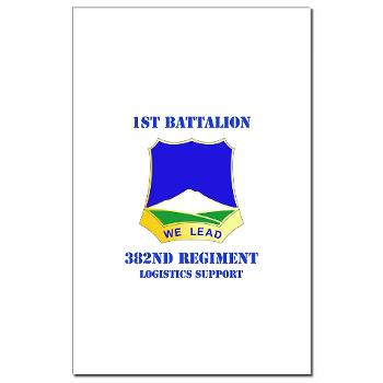 1B382RLSB - M01 - 02 - DUI - 1st Battalion - 382nd Regiment (LSB) with Text - Mini Poster Print