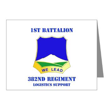 1B382RLSB - M01 - 02 - DUI - 1st Battalion - 382nd Regiment (LSB) with Text - Note Cards (Pk of 20) - Click Image to Close