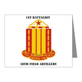 1B38FAR - M01 - 02 - 1st Battalion, 38th Field Artillery with Text Note Cards (Pk of 20)