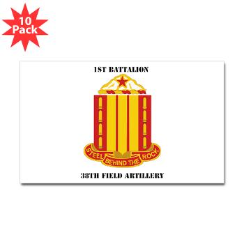 1B38FAR - M01 - 01 - 1st Battalion, 38th Field Artillery with Text Sticker (Rectangle 10 pk) - Click Image to Close
