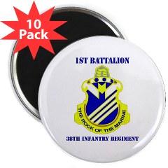 1B38IR - M01 - 01 - DUI - 1st Bn - 38th Infantry Regt with Text - 2.25" Magnet (10 pack) - Click Image to Close