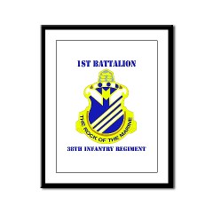 1B38IR - M01 - 02 - DUI - 1st Bn - 38th Infantry Regt with Text - Framed Panel Print - Click Image to Close