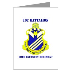1B38IR - M01 - 02 - DUI - 1st Bn - 38th Infantry Regt with Text - Greeting Cards (Pk of 10) - Click Image to Close
