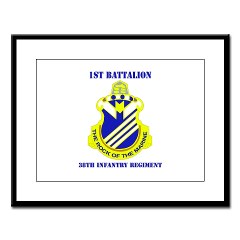 1B38IR - M01 - 02 - DUI - 1st Bn - 38th Infantry Regt with Text - Large Framed Print