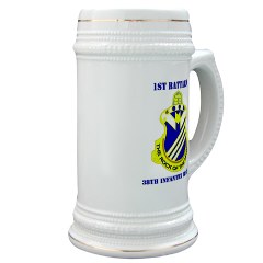 1B38IR - M01 - 03 - DUI - 1st Bn - 38th Infantry Regt with Text - Stein - Click Image to Close