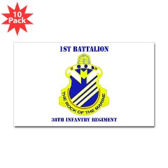 1B38IR - M01 - 01 - DUI - 1st Bn - 38th Infantry Regt with Text - Sticker (Rectangle 10 pk) - Click Image to Close