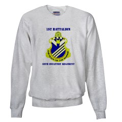 1B38IR - A01 - 03 - DUI - 1st Bn - 38th Infantry Regt with Text - Sweatshirt - Click Image to Close