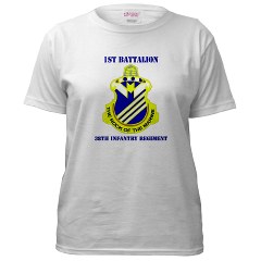 1B38IR - A01 - 04 - DUI - 1st Bn - 38th Infantry Regt with Text - Women's T-Shirt - Click Image to Close
