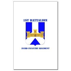 1B393IR - M01 - 02 - DUI - 1st Battalion - 393rd Infantry Regiment with Text Mini Poster Print