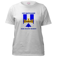 1B393IR - A01 - 04 - DUI - 1st Battalion - 393rd Infantry Regiment with Text Women's T-Shirt
