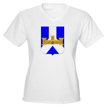 1B393RI - A01 - 04 - DUI - 1st Battalion - 393rd Infantry Regiment - Women's V-Neck T-Shirt