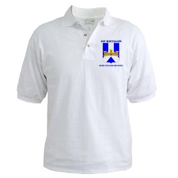 1B393RI - A01 - 04 - DUI - 1st Battalion - 393rd Infantry Regiment with Text - Golf Shirt - Click Image to Close