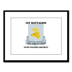 1B395RLS - M01 - 02 - DUI - 1st Bn - 395th Engineer Regt with Text - Large Framed Print - Click Image to Close