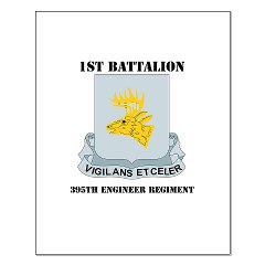 1B395RLS - M01 - 02 - DUI - 1st Bn - 395th Engineer Regt with Text - Small Poster - Click Image to Close