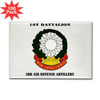 1B3ADA - M01 - 01 - 1st Battalion, 3rd Air Defense Artillery with Text - Rectangle Magnet (100 pack)