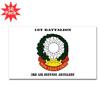 1B3ADA - M01 - 01 - 1st Battalion, 3rd Air Defense Artillery with Text - Sticker (Rectangle 50 pk) - Click Image to Close