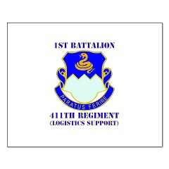 1B411R - M01 - 02 - DUI - 1st Battalion - 411th Regiment (LS) with Text Small Poster
