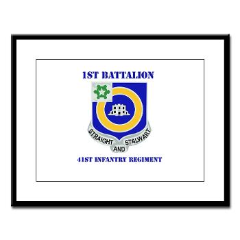 1B41IR - A01 - 02 - DUI - 1st Bn - 41st Infantry Regt with Text - Large Framed Print