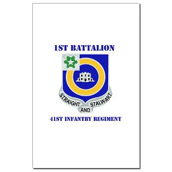 1B41IR - A01 - 02 - DUI - 1st Bn - 41st Infantry Regt with Text - Mini Poster Print