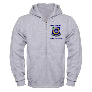 1B41IR - A01 - 03 - DUI - 1st Bn - 41st Infantry Regt with Text - Zip Hoodie - Click Image to Close