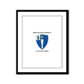 1B46IR - M01 - 02 - DUI - 1st Battalion - 46th Infantry Regiment wih Text - Framed Panel Print - Click Image to Close