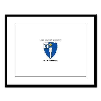 1B46IR - M01 - 02 - DUI - 1st Battalion - 46th Infantry Regiment wih Text - Large Framed Print - Click Image to Close