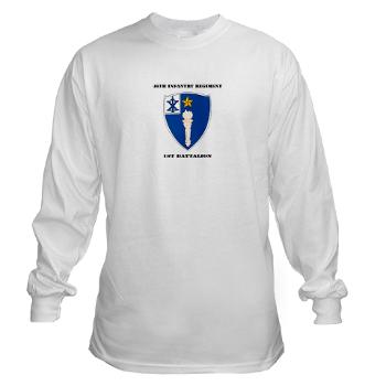 1B46IR - A01 - 03 - DUI - 1st Battalion - 46th Infantry Regiment wih Text - Long Sleeve T-Shirt - Click Image to Close