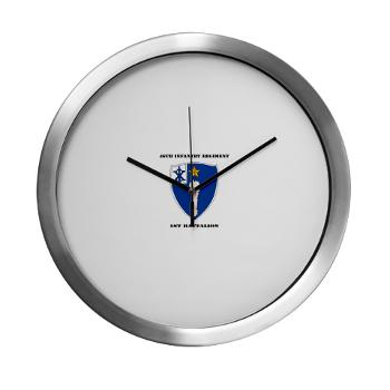 1B46IR - M01 - 03 - DUI - 1st Battalion - 46th Infantry Regiment wih Text - Modern Wall Clock - Click Image to Close