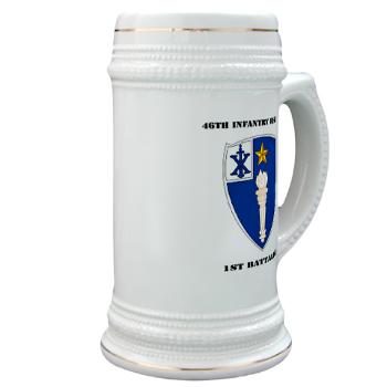 1B46IR - M01 - 03 - DUI - 1st Battalion - 46th Infantry Regiment wih Text - Stein - Click Image to Close