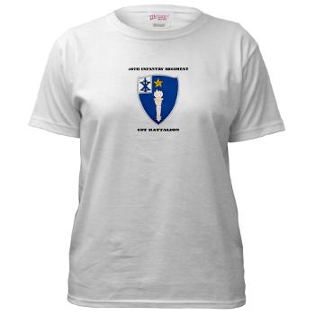 1B46IR - A01 - 04 - DUI - 1st Battalion - 46th Infantry Regiment wih Text - Women's T-Shirt