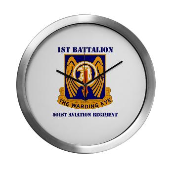 1B501AR - M01 - 03 - DUI - 1st Bn - 501st Avn Regt with Text - Modern Wall Clock - Click Image to Close