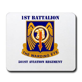 1B501AR - M01 - 03 - DUI - 1st Bn - 501st Avn Regt with Text - Mousepad - Click Image to Close