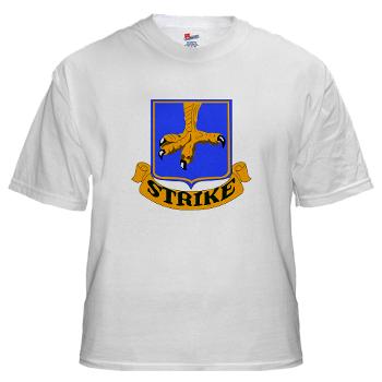 1B502IR - A01 - 04 - DUI - 1st Battalion - 502nd Infantry Regiment - White T-Shirt