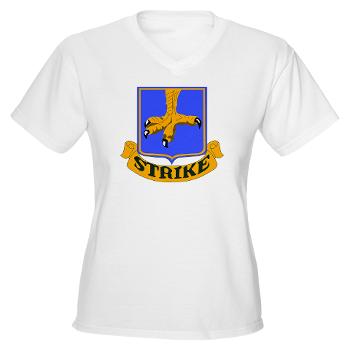 1B502IR - A01 - 04 - DUI - 1st Battalion - 502nd Infantry Regiment - Women's V-Neck T-Shirt