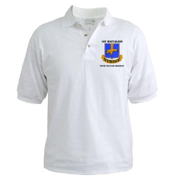 1B502IR - A01 - 04 - DUI - 1st Battalion - 502nd Infantry Regiment with Text - Golf Shirt
