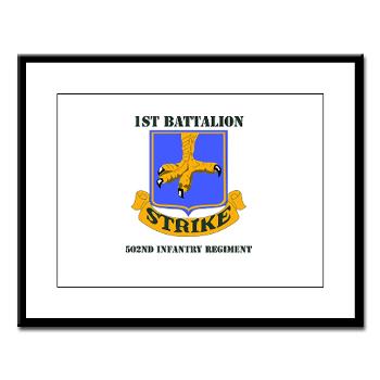 1B502IR - M01 - 02 - DUI - 1st Battalion - 502nd Infantry Regiment with Text - Large Framed Print