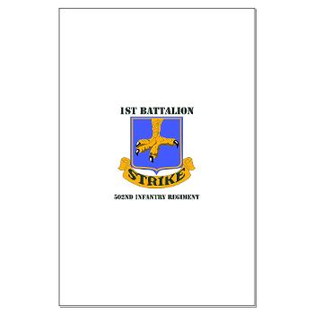 1B502IR - M01 - 02 - DUI - 1st Battalion - 502nd Infantry Regiment with Text - Large Poster