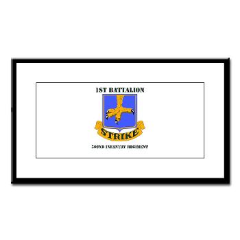 1B502IR - M01 - 02 - DUI - 1st Battalion - 502nd Infantry Regiment with Text - Small Framed Print