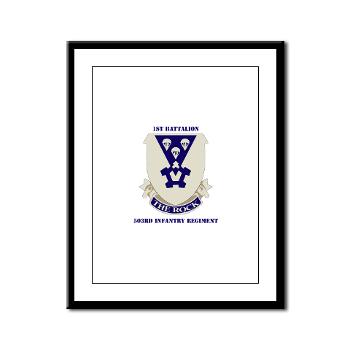 1B503IR - M01 - 02 - DUI - 1st Battalion - 503rd Infantry Regiment with Text - Framed Panel Print - Click Image to Close