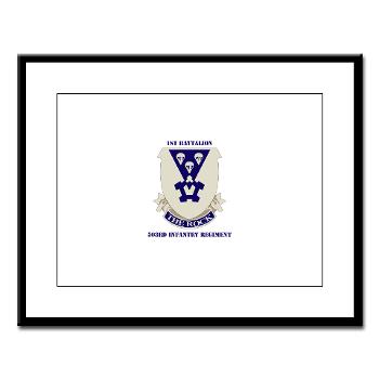 1B503IR - M01 - 02 - DUI - 1st Battalion - 503rd Infantry Regiment with Text - Large Framed Print - Click Image to Close