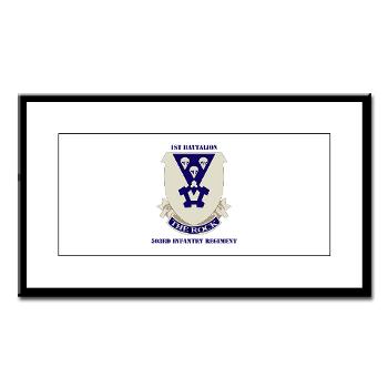 1B503IR - M01 - 02 - DUI - 1st Battalion - 503rd Infantry Regiment with Text - Small Framed Print