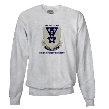 1B503IR - A01 - 03 - DUI - 1st Battalion - 503rd Infantry Regiment with Text - Sweatshirt